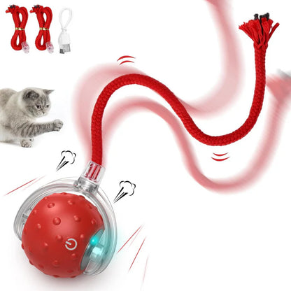 Chirp & Chase: Interactive Motion Sensor Cat Toy with Rolling Ball & Teaser Tail