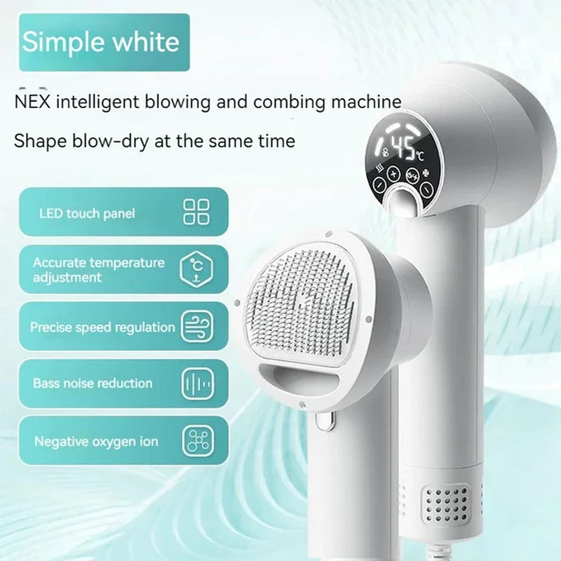 Portable Pet Hair Dryer 2 in 1 Smart Control Dog Cat Grooming Brush