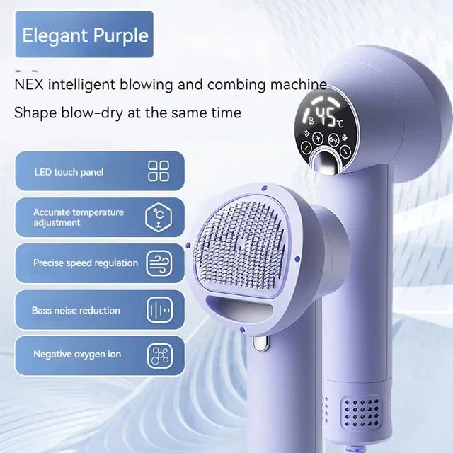 Portable Pet Hair Dryer 2 in 1 Smart Control Dog Cat Grooming Brush