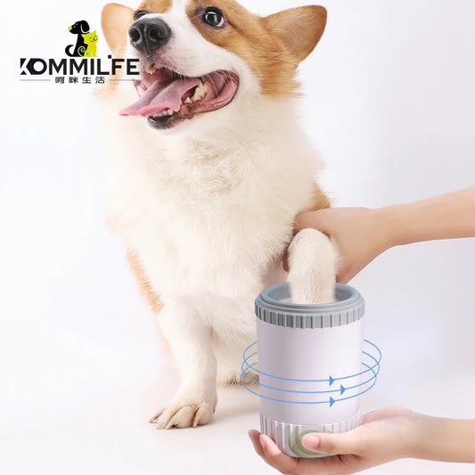 Semi-Automatic Pet Dog Foot Washer Soft Silicone Needle Dog Paw Cleaner Cup Paw Washing Cup Cleaner Brush for Small Medium Dogs