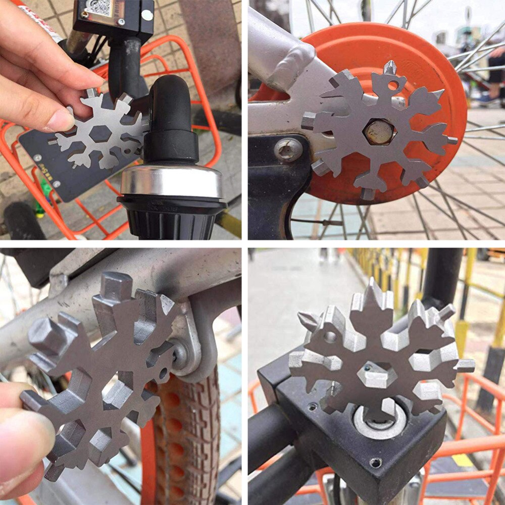 Portable outdoor Snowflake EDC tool card