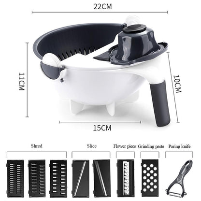 9 In 1 Multi functional Rotating Vegetable Slicer
